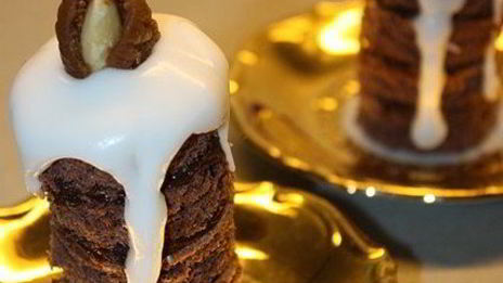 десерт рождественские свечи с карамелизированными фруктами