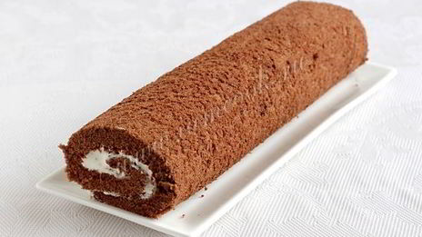 шоколадный рулет с кремом