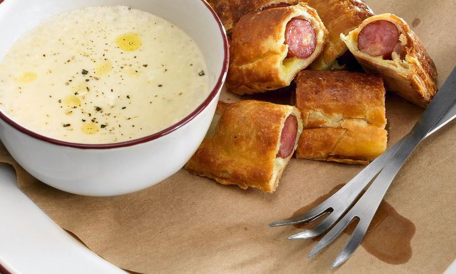 Рецепт сосисок в тесте с картофельным кремом