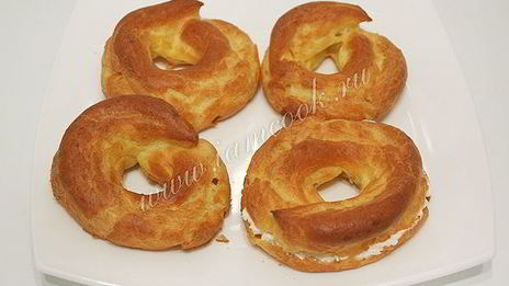 заварные кольца с творожным кремом