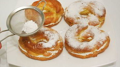 заварные кольца с творожным кремом