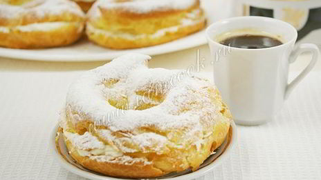 заварные кольца с творожным кремом