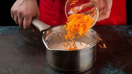 морковный пудинг с рисом и творогом