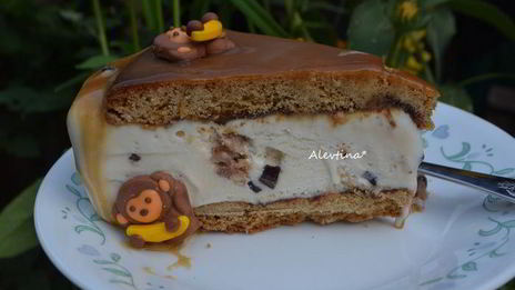 торт-мороженое с ирисовым соусом