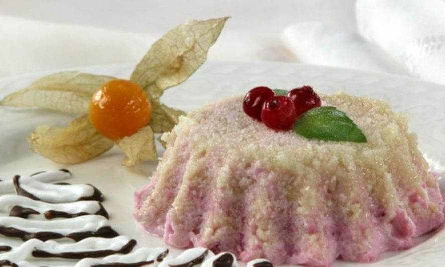 Рецепт творожно-клюквенного мороженого с миндалем