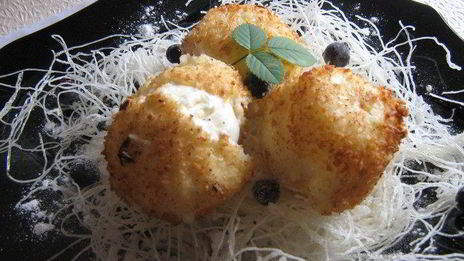 жареное мороженое с фунчезой