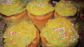 Кулич с мандариновой глазурью