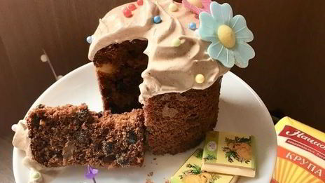 необычный шоколадный кулич