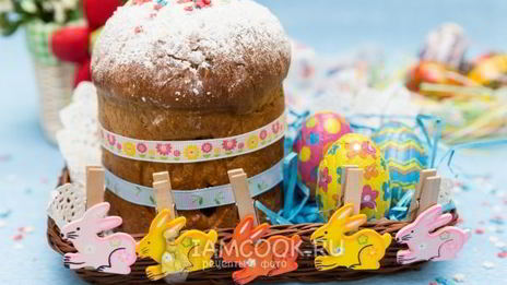 пасхальный кулич с изюмом и орехами