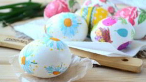 пасхальные яйца с цветами