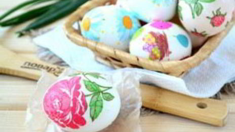 пасхальные яйца с цветами