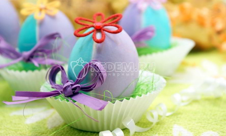 Рецепт пасхальных яиц цветочки
