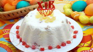 Творожная пасха с изюмом без яиц