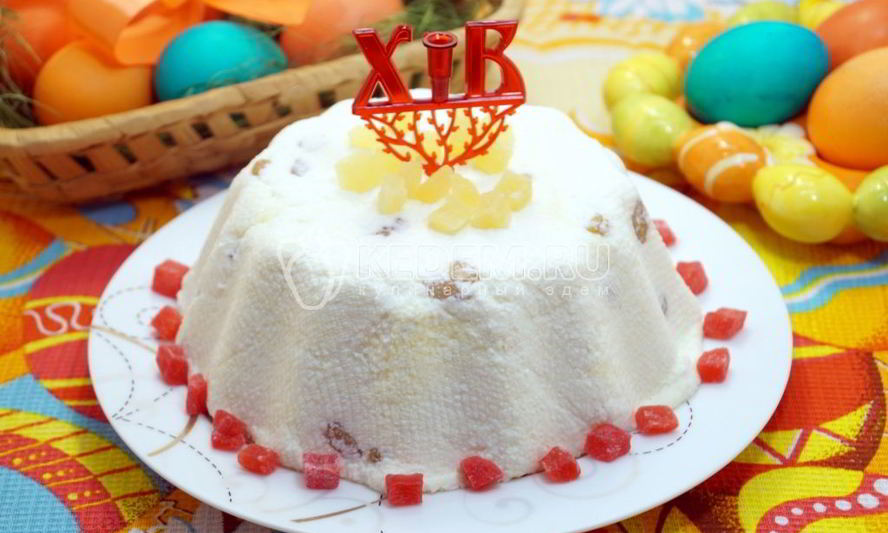 Рецепт творожной пасхи с изюмом без яиц