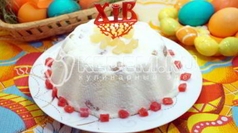 творожная пасха с изюмом без яиц