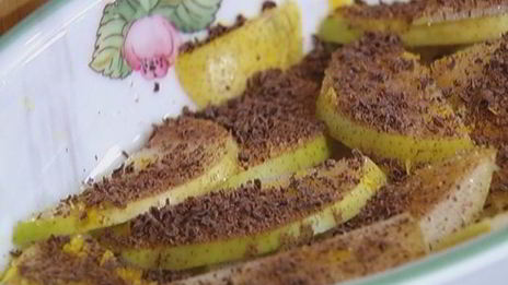 шоколадный крамбл с грушами