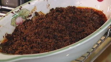 шоколадный крамбл с грушами