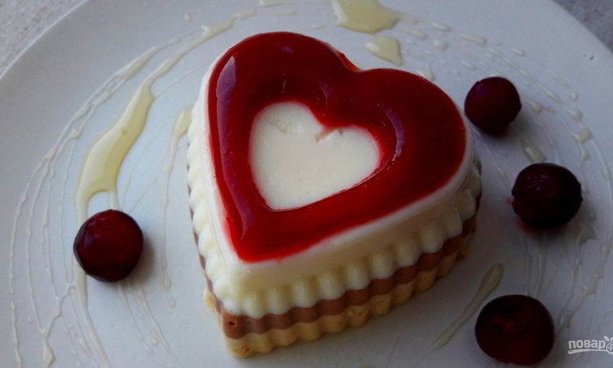 Рецепт сметанного желе полосатого