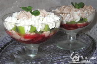 Творожный десерт с фруктами