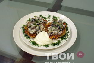 Драники с грибами