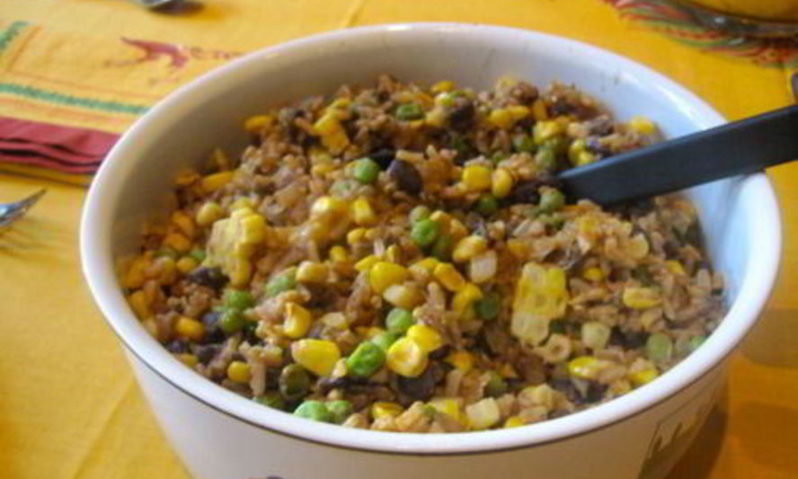 Рецепт гарнира из риса с кукурузой и фасолью