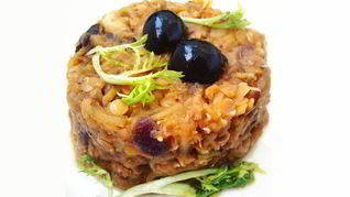 Чечевица с шампиньонами и кабачком