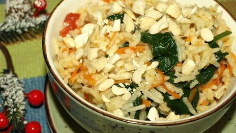 индийский рис со шпинатом