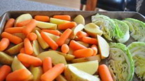 картофель с капустой в духовке