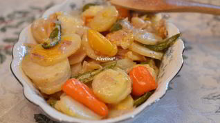 Картофель с перцами в фольге