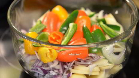 картофель с перцами в фольге