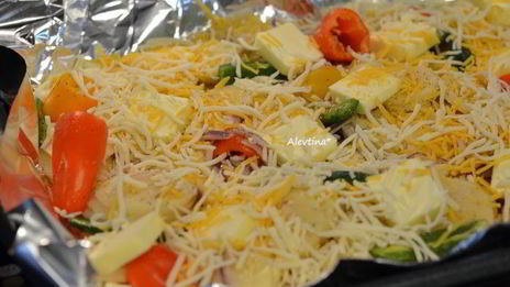 картофель с перцами в фольге