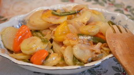 картофель с перцами в фольге