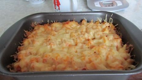 картофель с сосиской в духовке