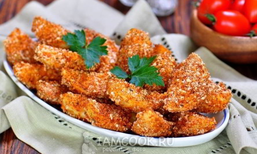 Рецепт картофеля в сырно-пряной панировке