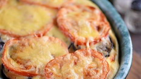 картошка с баклажанами и помидорами в духовке