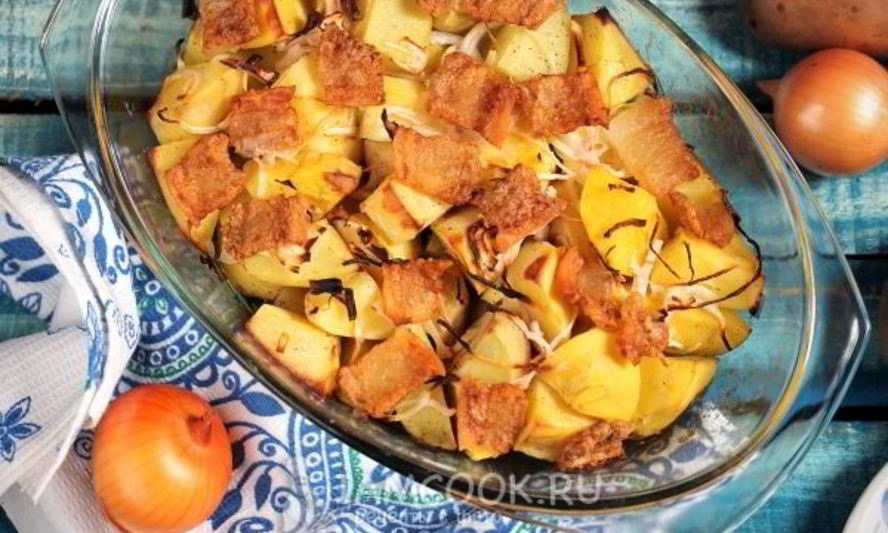 Рецепт картошки с салом в духовке