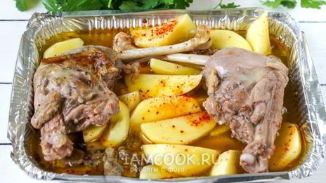 картошка с уткой в фольге в духовке