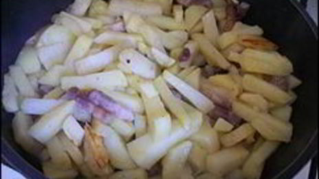 картошка жаренная с салом