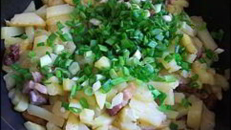 картошка жаренная с салом