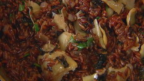 красный рис с артишоками и кардамоном