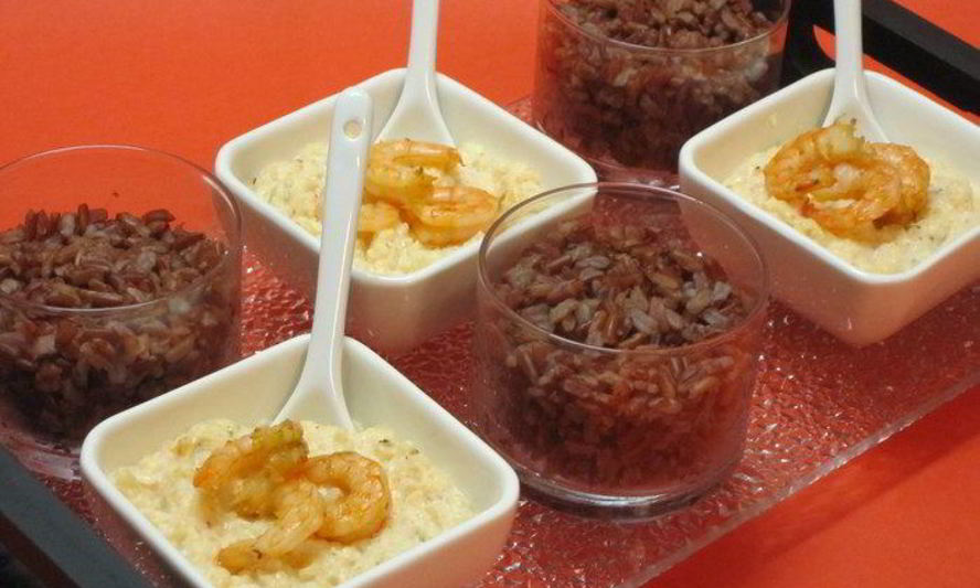 Рецепт красного риса с креветочным кремом