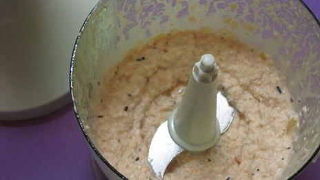 красный рис с креветочным кремом