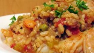 Красный рис с курицей