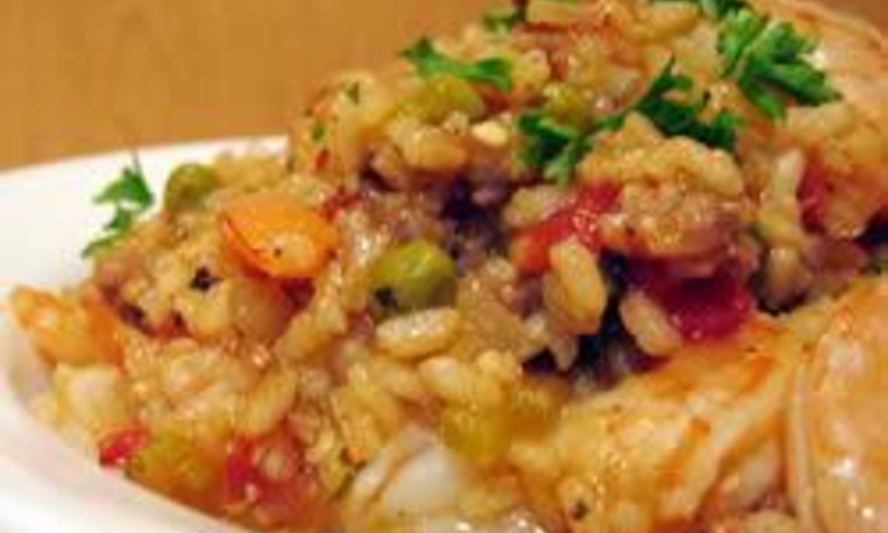 Рецепт красного риса с курицей