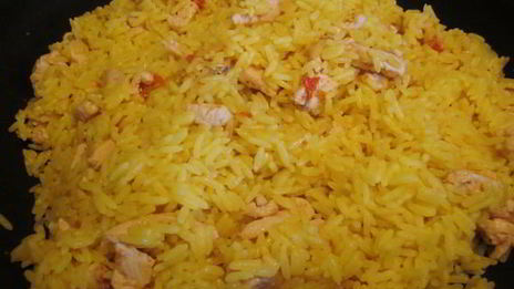 пикантный рис с курицей