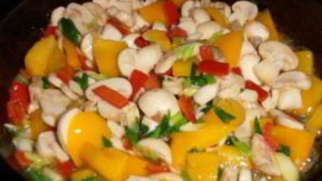 рис с грибами и овощами