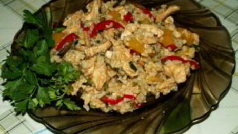 рис с грибами и овощами