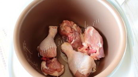 рис с кабачками и курицей в мультиварке