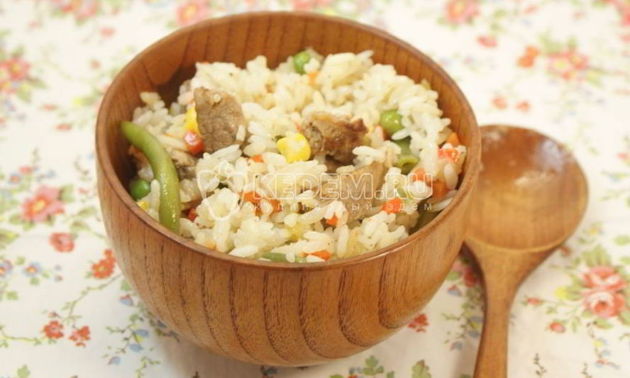 Рецепт риса с мясом конфетти