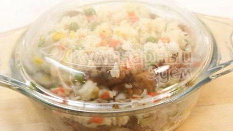 рис с мясом конфетти